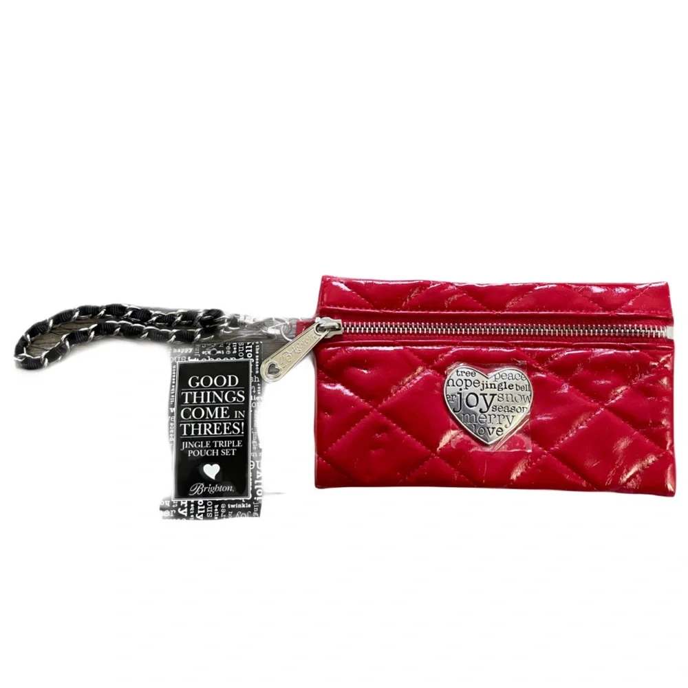 ❤️ BRIGHTON SMALL RED QUILTED COSMETIC BAG NEW